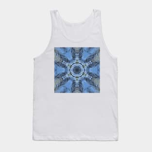 HEXAGONAL DESİGN IN SHADES OF SKY BLUE. A textured floral fantasy pattern Tank Top